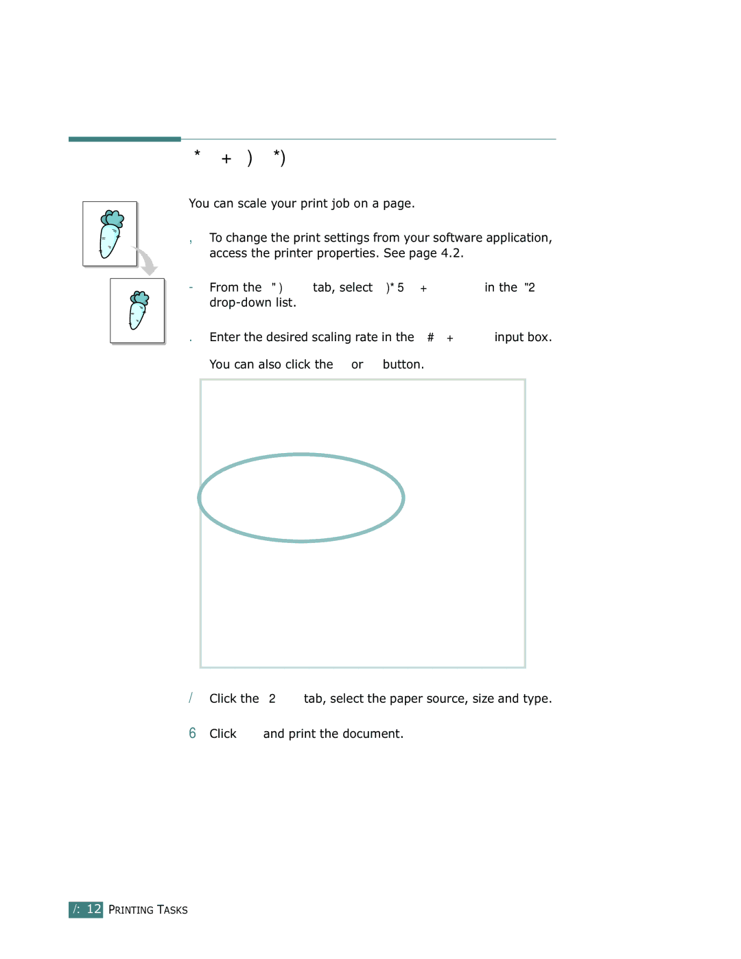 Samsung ML-1750 manual Scaling Your Document 