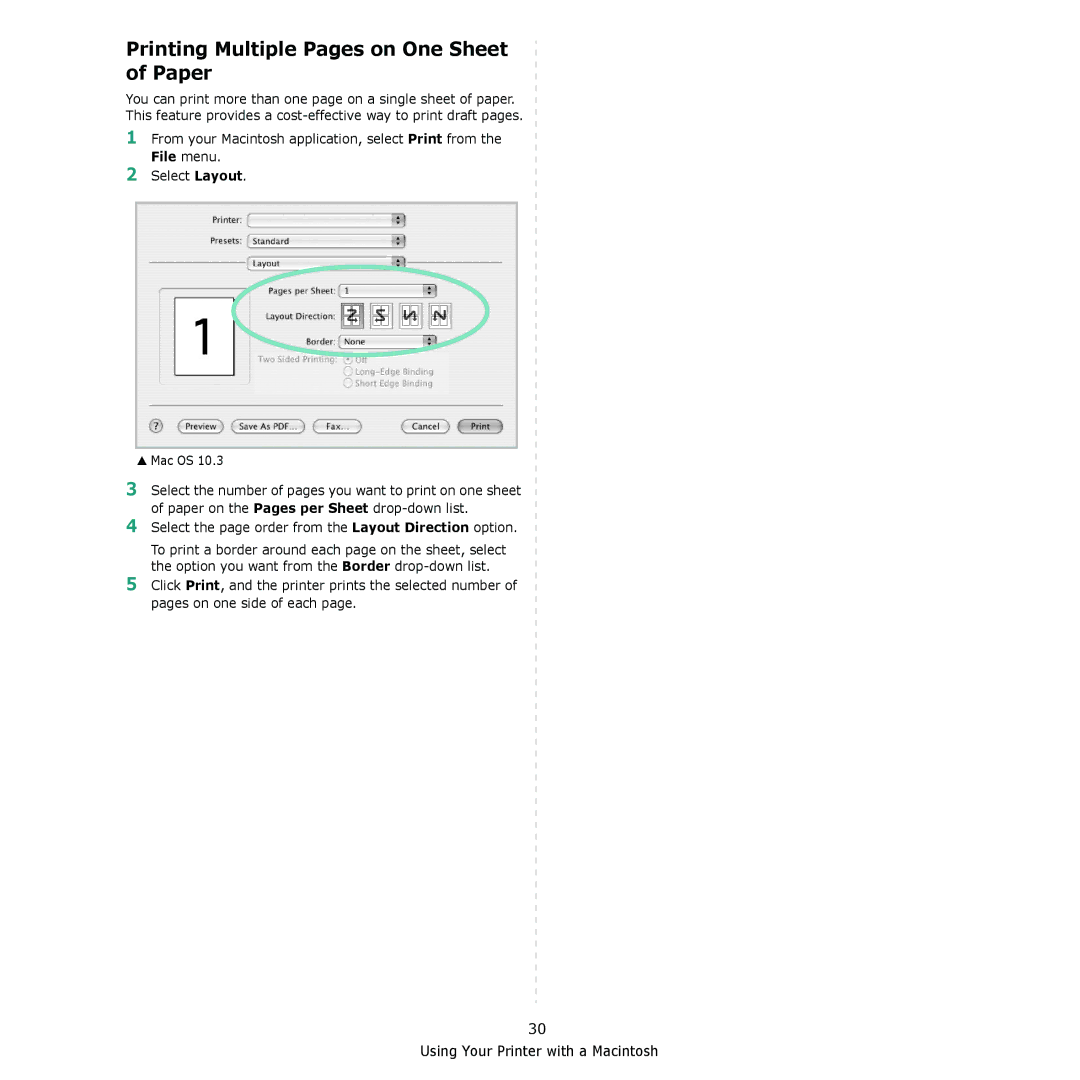 Samsung ML-2010 Series manual Printing Multiple Pages on One Sheet of Paper 