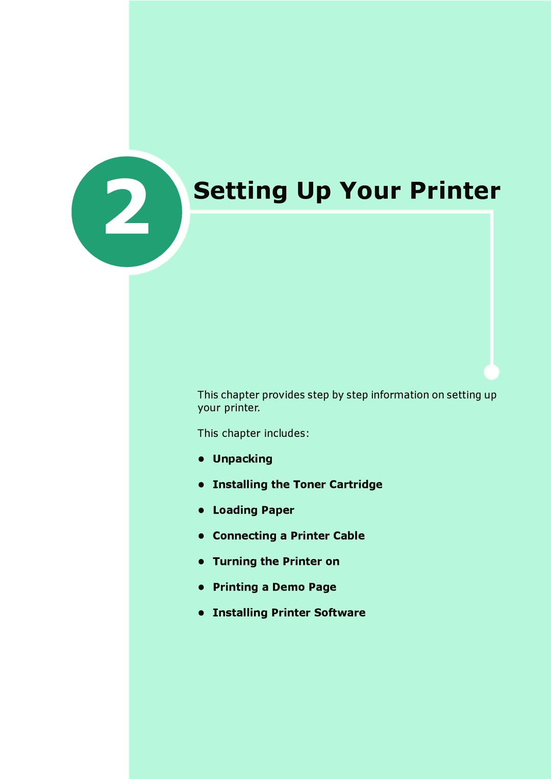 Samsung ML-2010 Series manual Setting Up Your Printer 