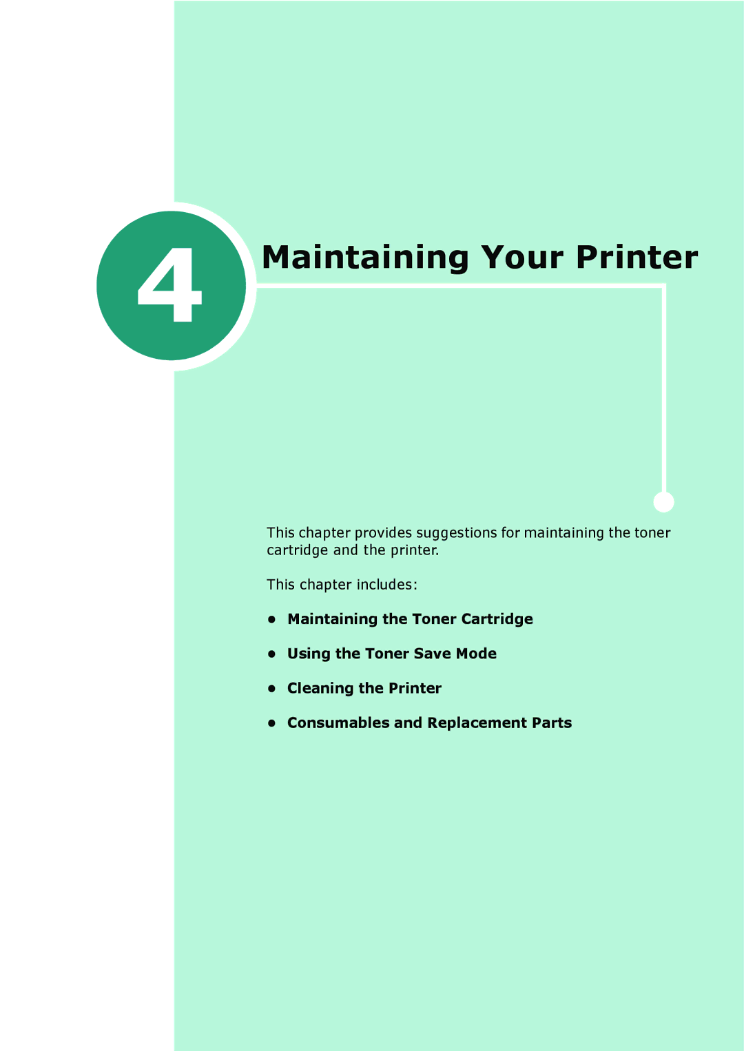 Samsung ML-2010 Series manual Maintaining Your Printer 