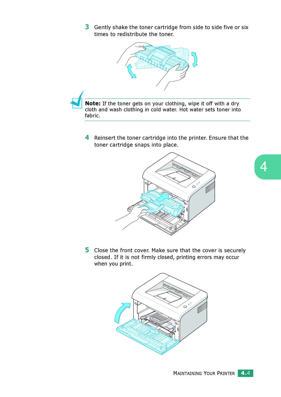 Samsung ML-2010 Series manual Maintaining Your Printer 