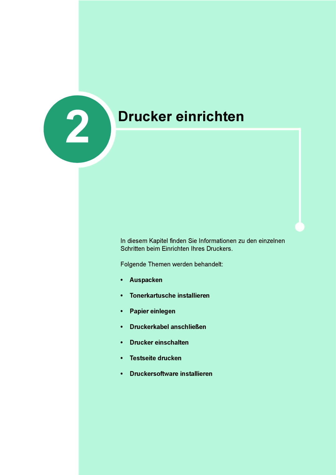 Samsung ML-2010 Series manual Drucker einrichten 