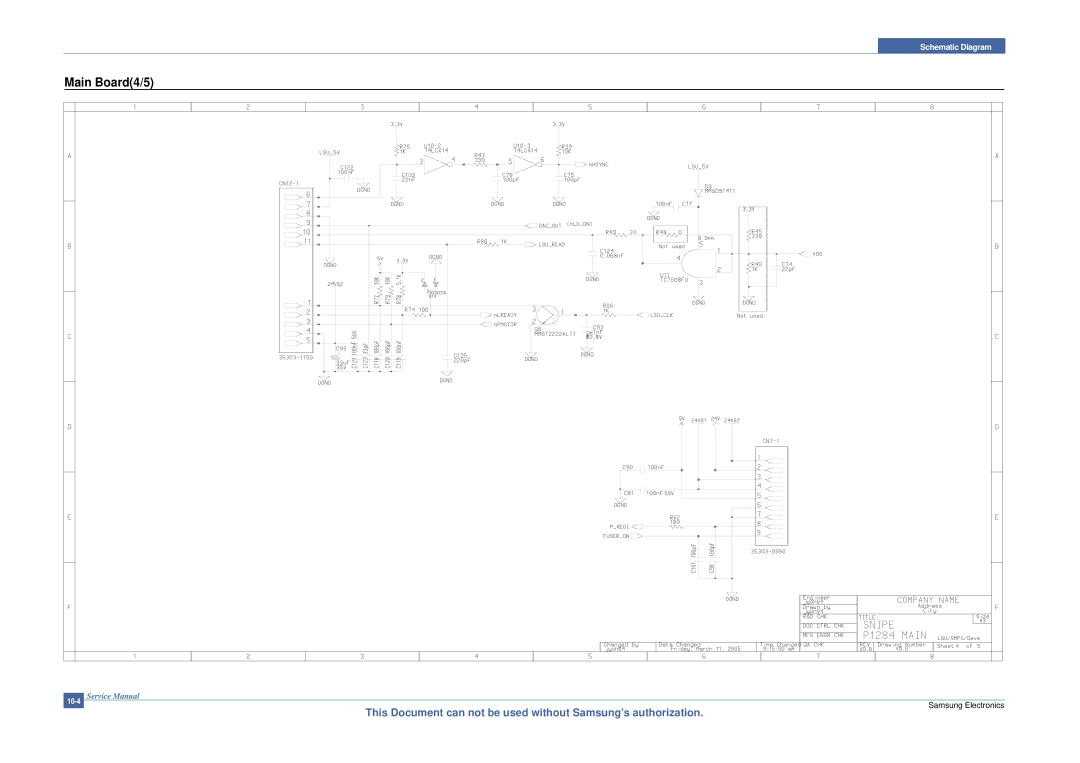 Samsung ML-2015/XEV manual Main Board4/5 