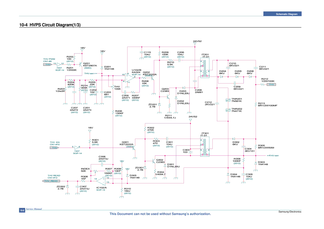 Samsung ML-2015/XEV manual Hvps Circuit Diagram1/3 