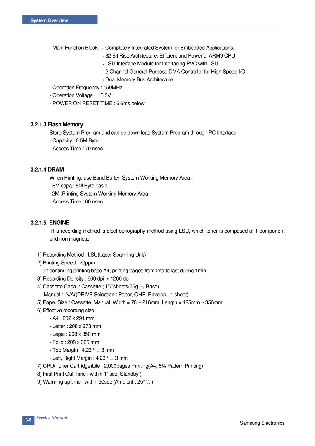 Samsung ML-2015/XEV manual Flash Memory 