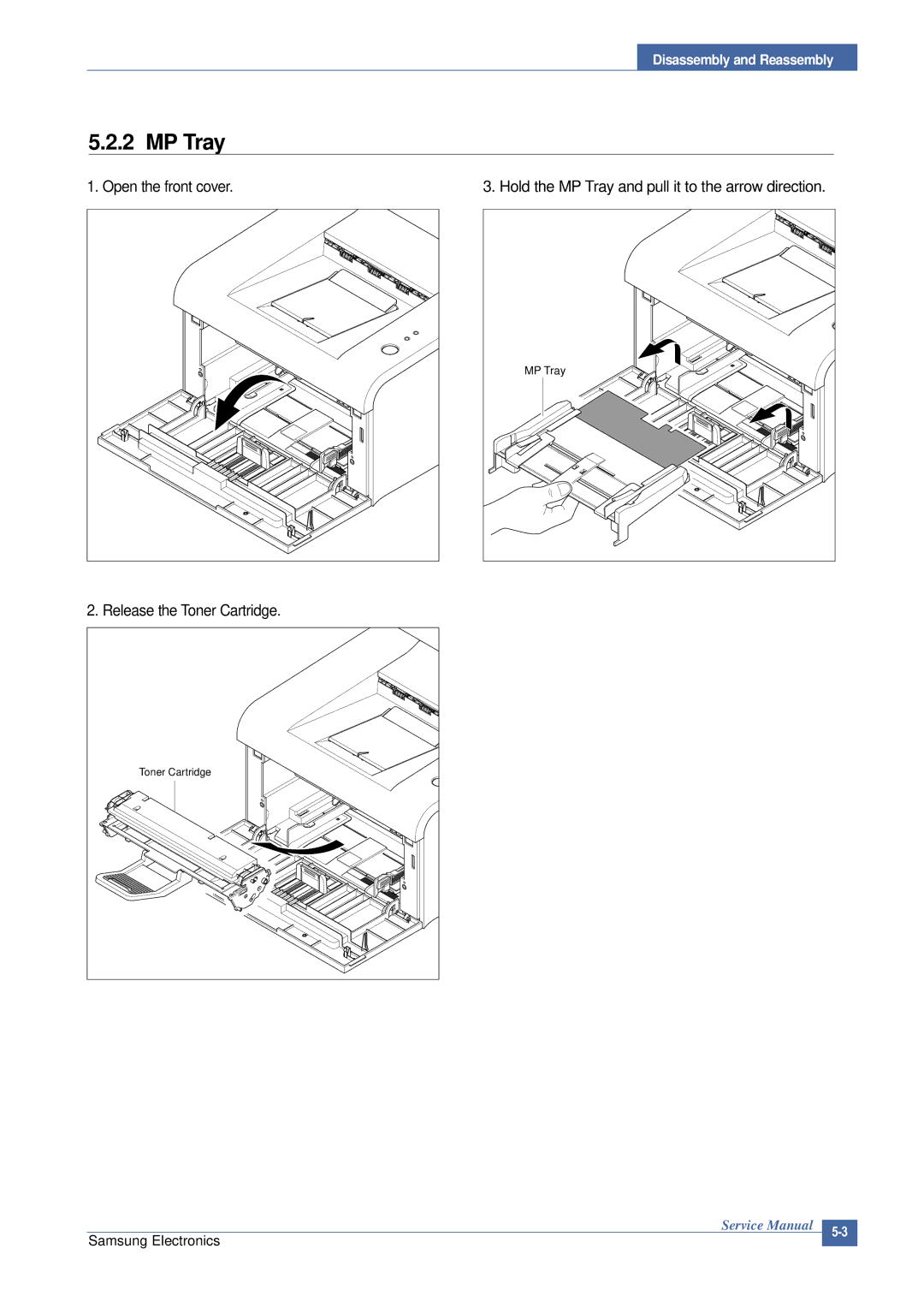 Samsung ML-2015/XEV manual MP Tray 