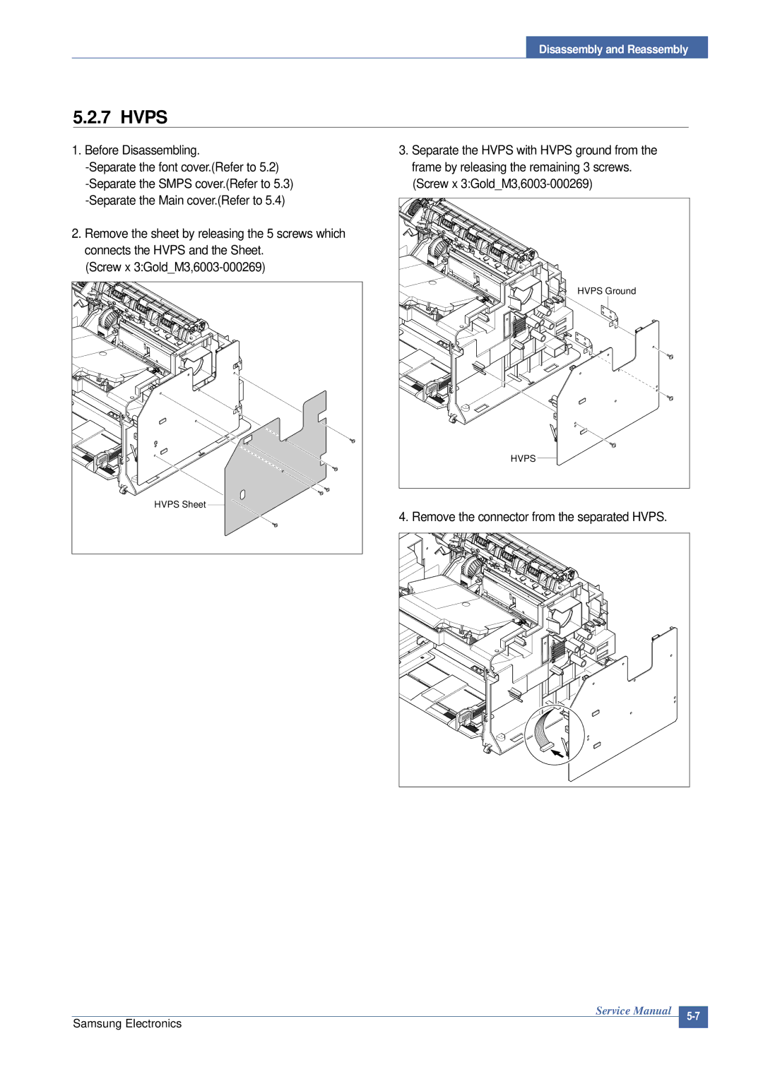 Samsung ML-2015/XEV manual Hvps 