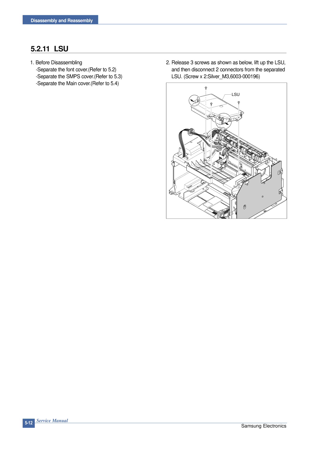 Samsung ML-2015/XEV manual 11 LSU 