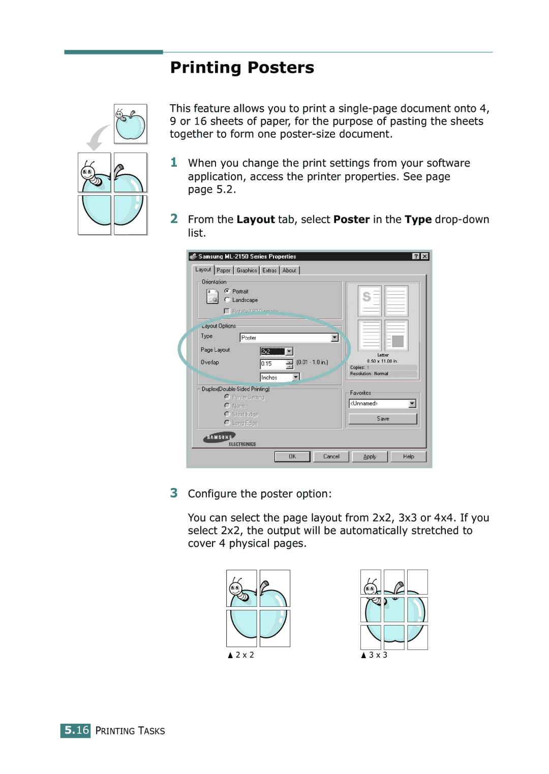 Samsung ML-2150 manual Printing Posters 