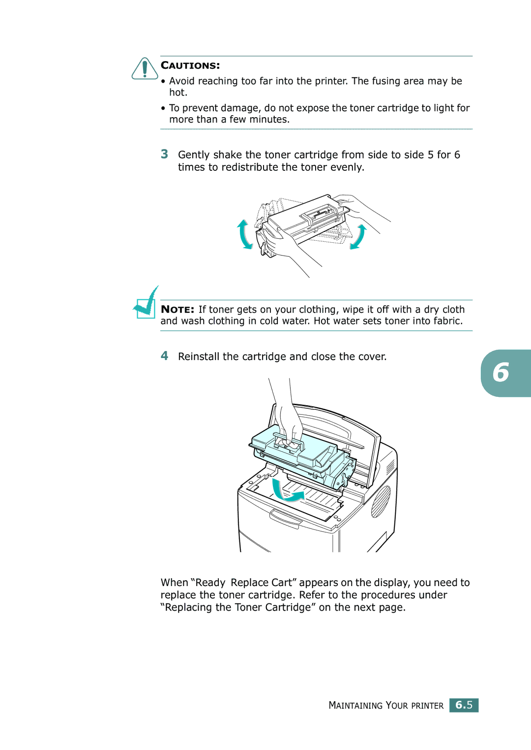 Samsung ML-2150 manual Maintaining Your Printer 