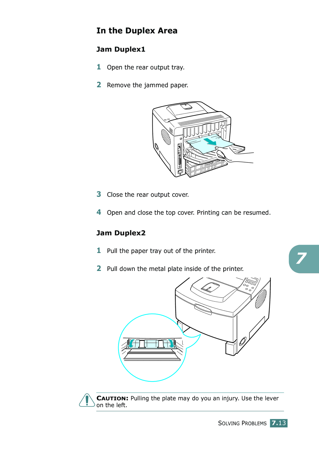 Samsung ML-2150 manual Duplex Area, Jam Duplex1, Jam Duplex2 