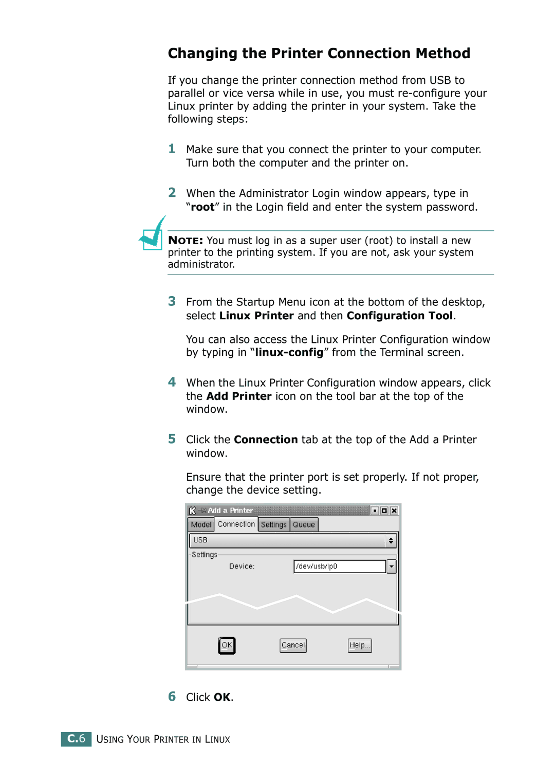 Samsung ML-2150 manual Changing the Printer Connection Method 