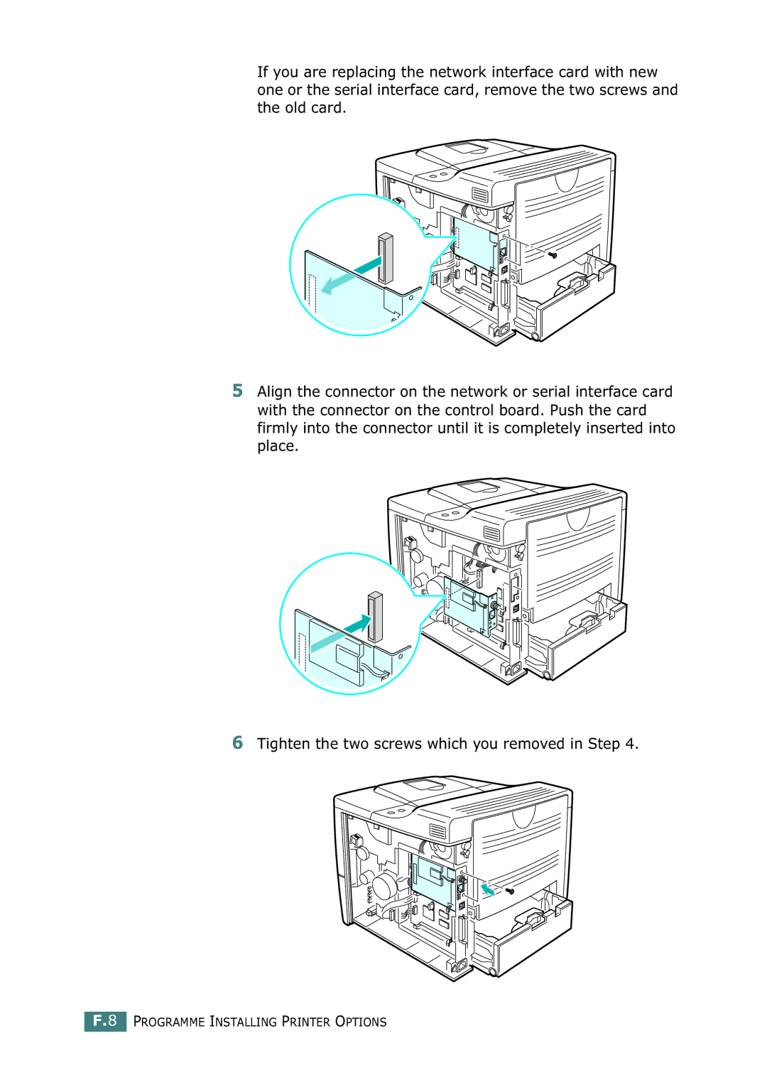 Samsung ML-2150 manual Programme Installing Printer Options 