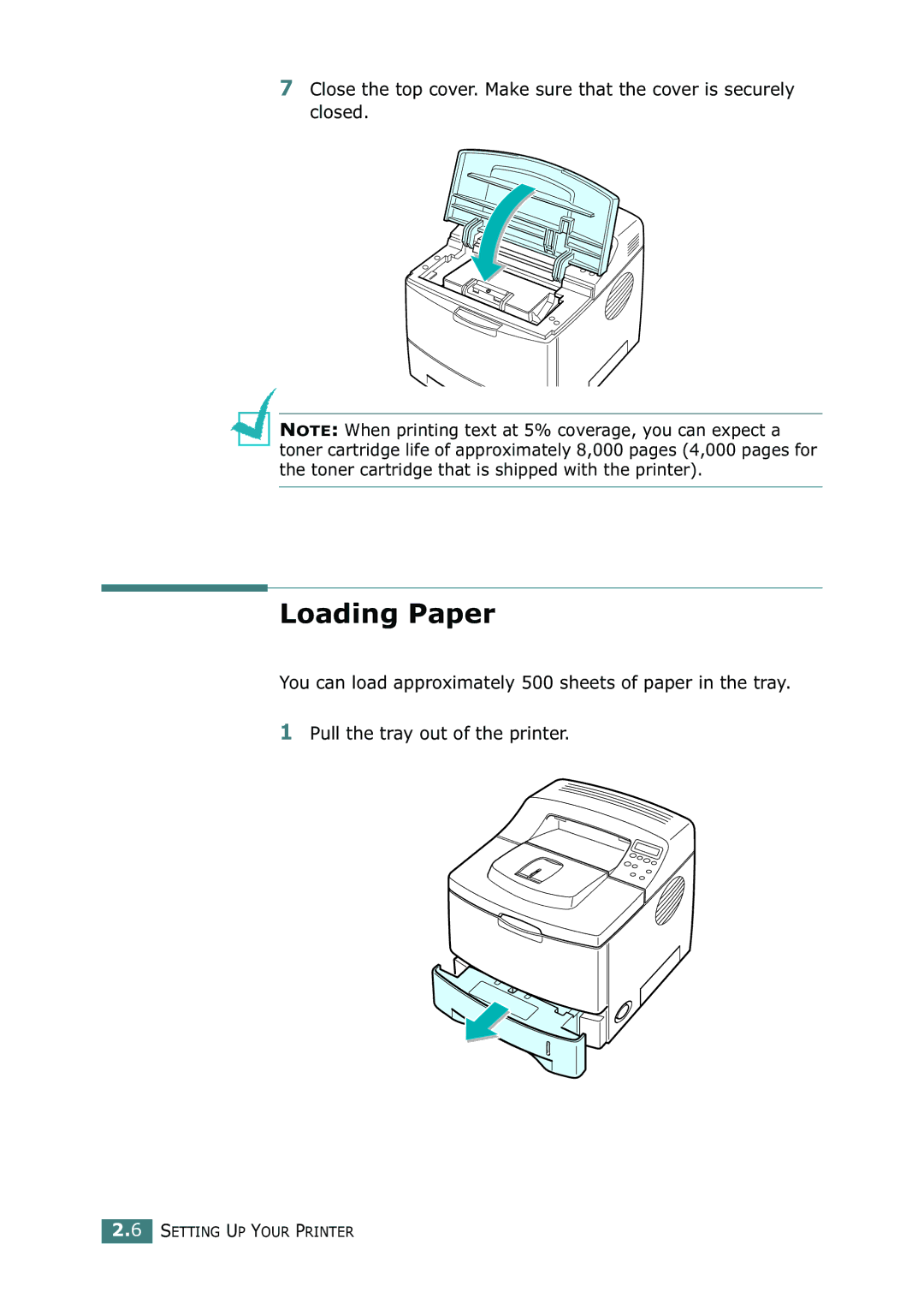 Samsung ML-2150 manual Loading Paper 