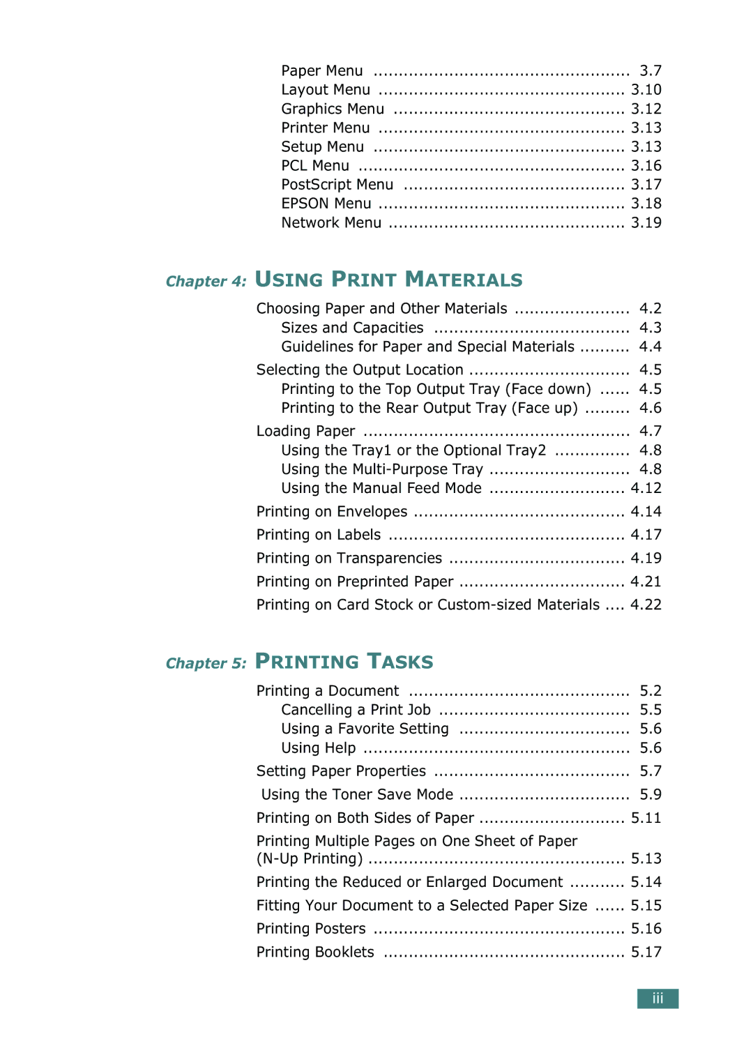 Samsung ML-2150 Cancelling a Print Job Using a Favorite Setting Using Help, Printing Multiple Pages on One Sheet of Paper 