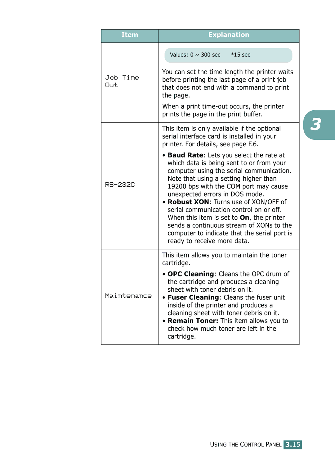 Samsung ML-2150 manual Before printing the last page of a print job, When a print time-out occurs, the printer 