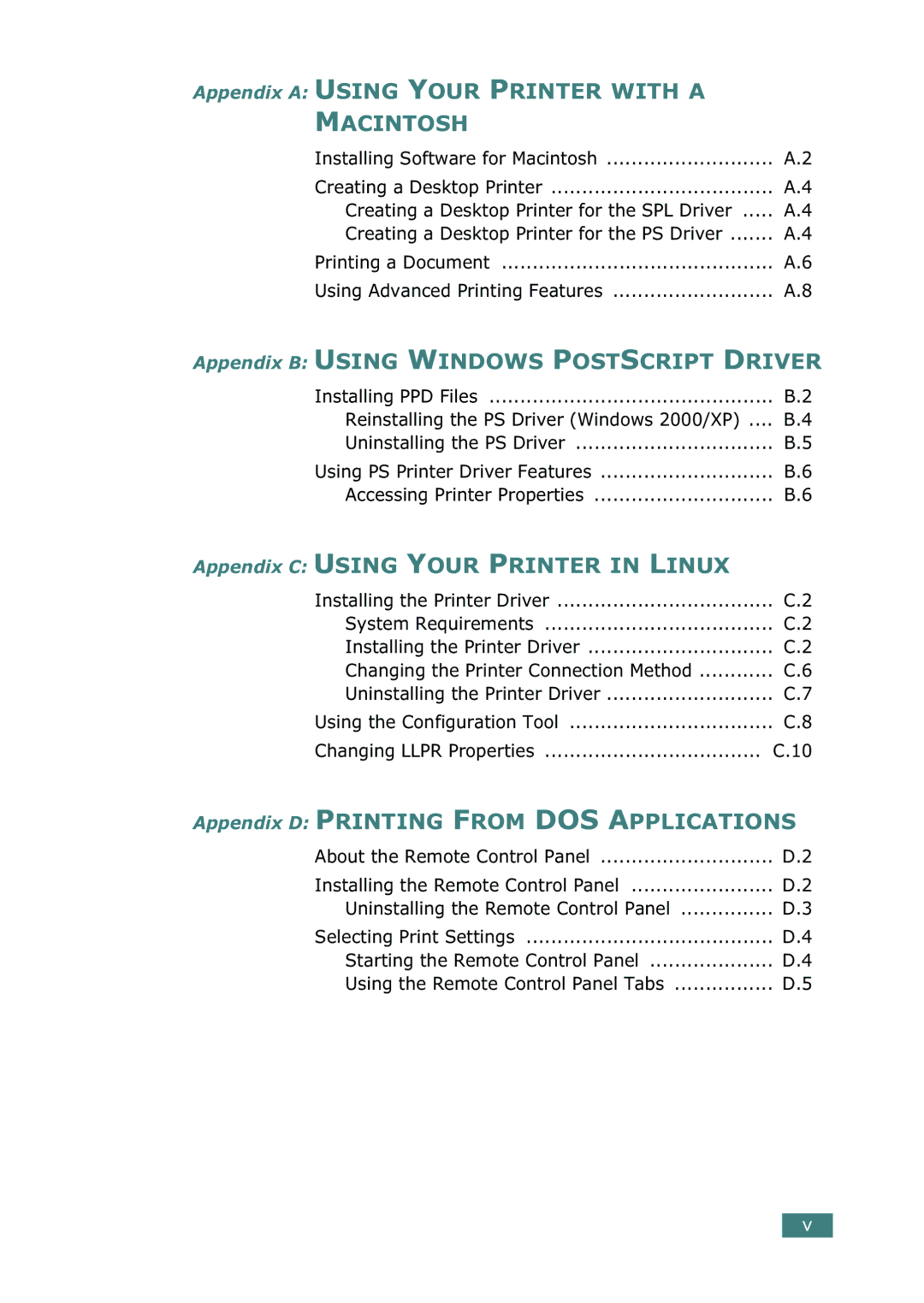 Samsung ML-2150 manual Accessing Printer Properties, Uninstalling the Remote Control Panel 