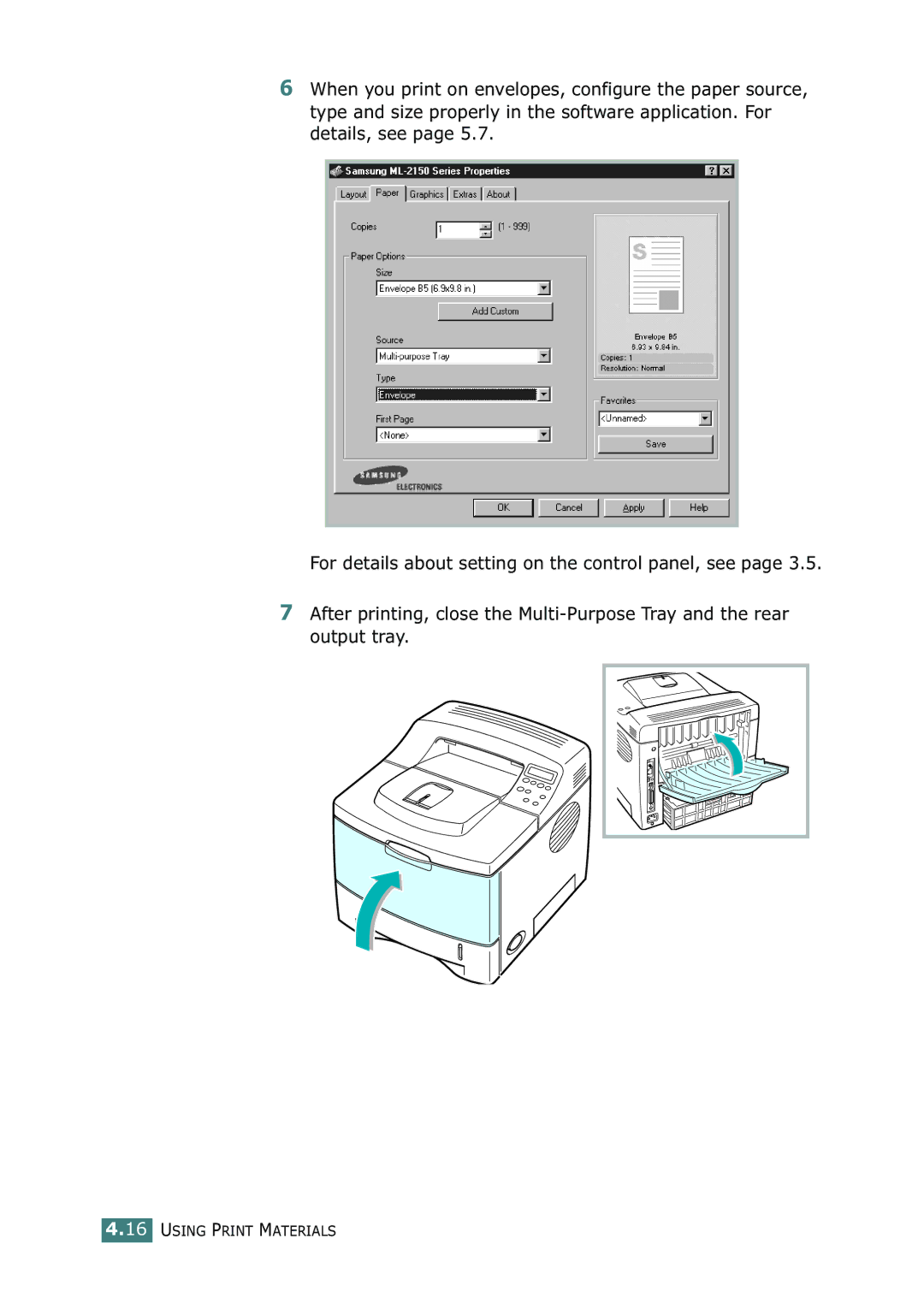 Samsung ML-2150 manual Using Print Materials 