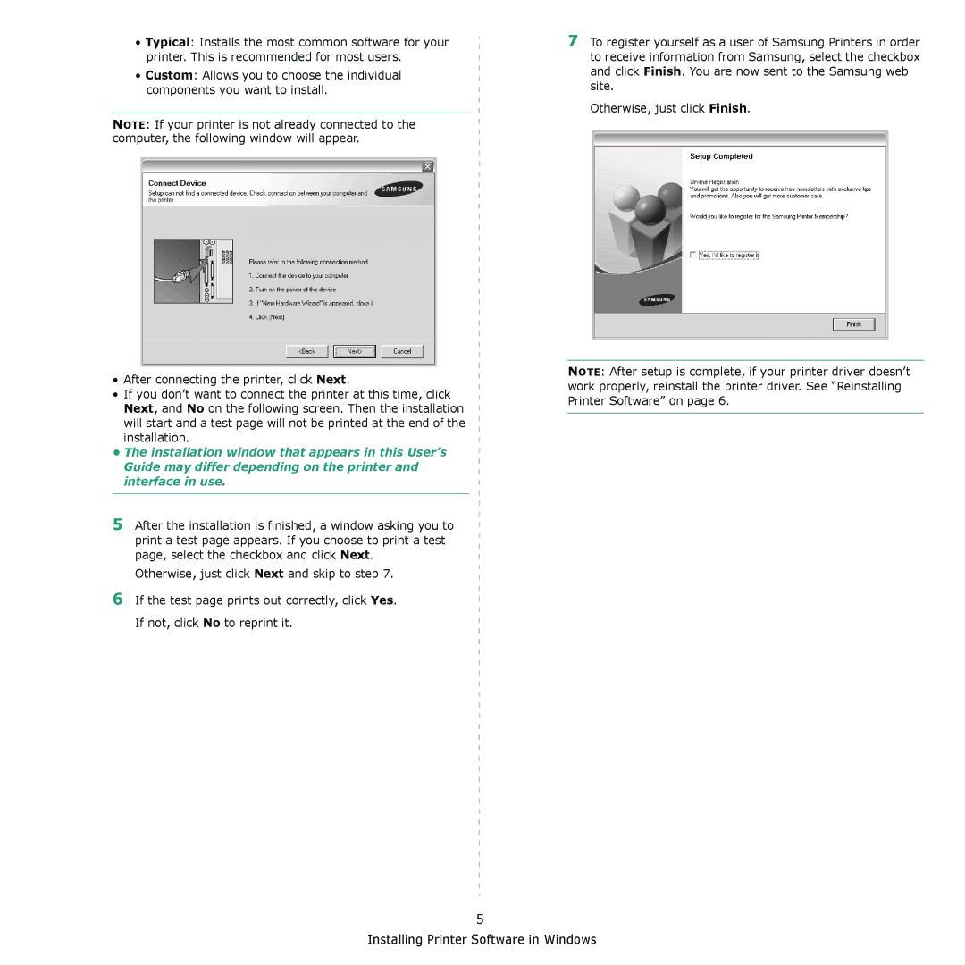 Samsung ML-2240 manual Installing Printer Software in Windows 