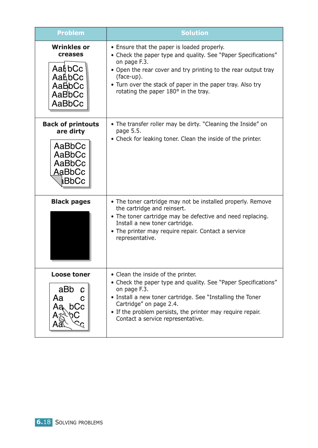 Samsung ML-2251NP manual Wrinkles or 