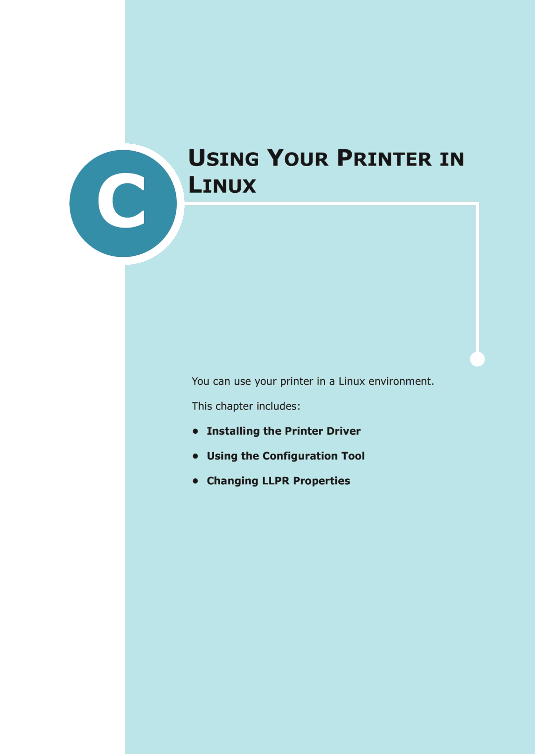 Samsung ML-2251NP manual Using Your Printer Linux 