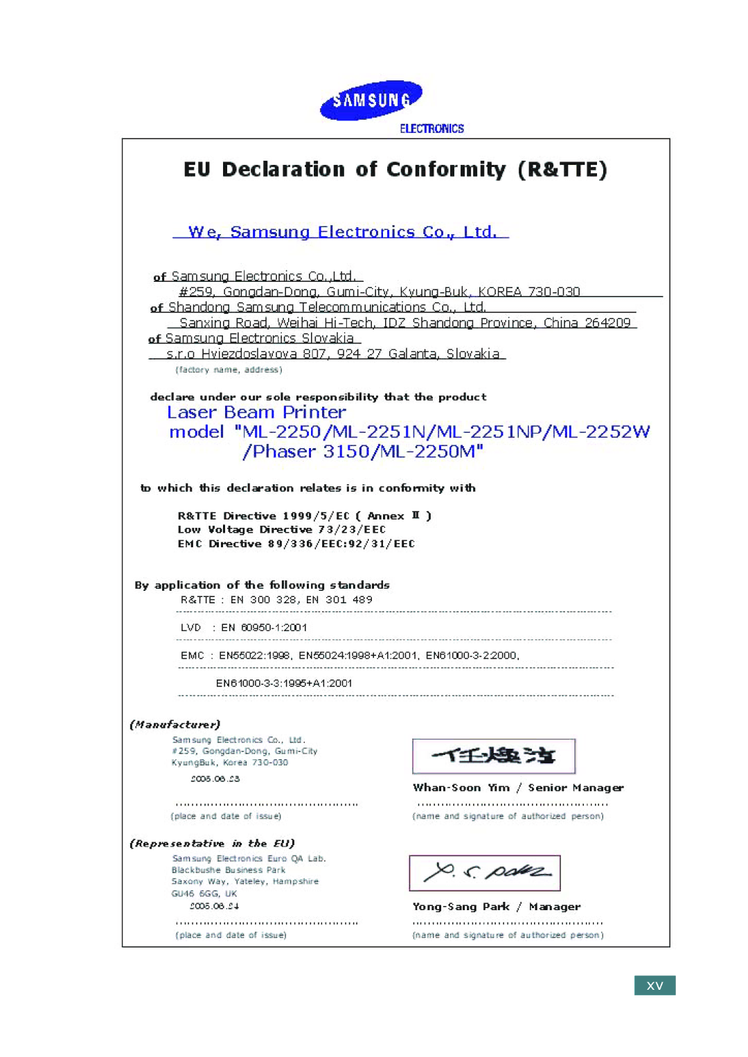 Samsung ML-2251NP manual 