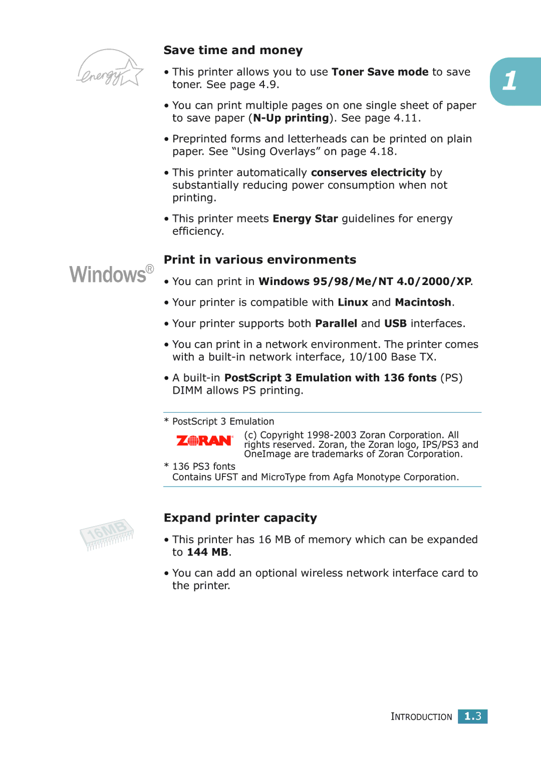 Samsung ML-2251NP manual Save time and money, Print in various environments, Expand printer capacity 