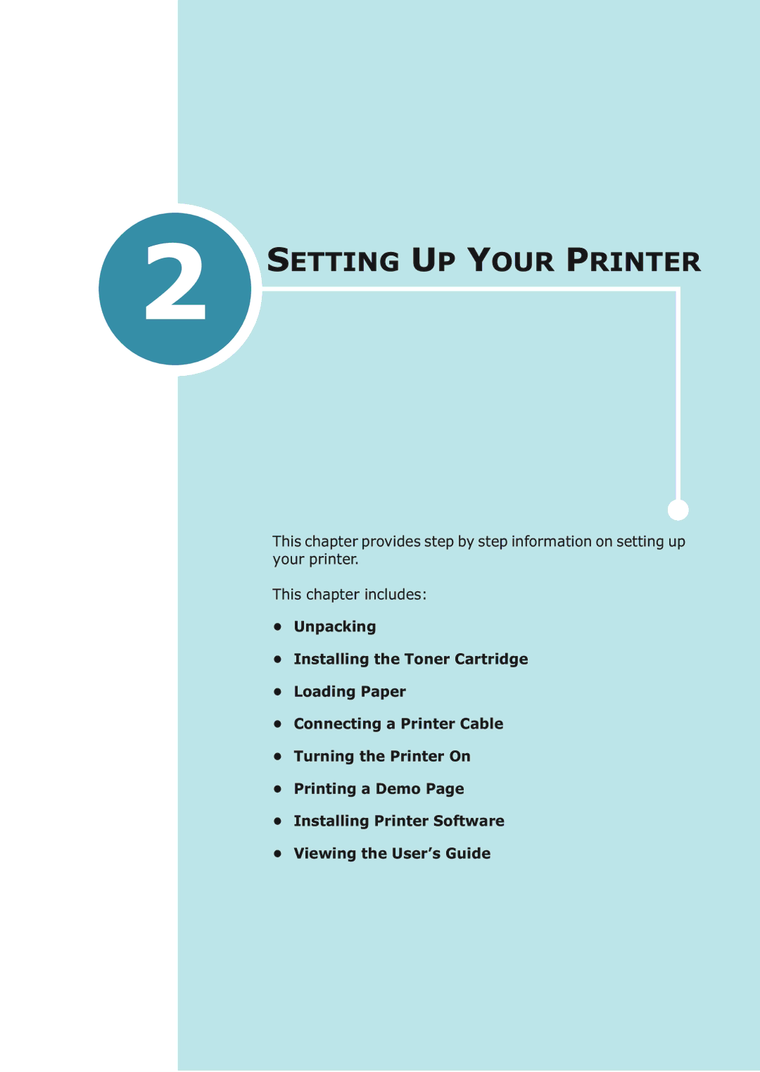 Samsung ML-2251NP manual Setting UP Your Printer 