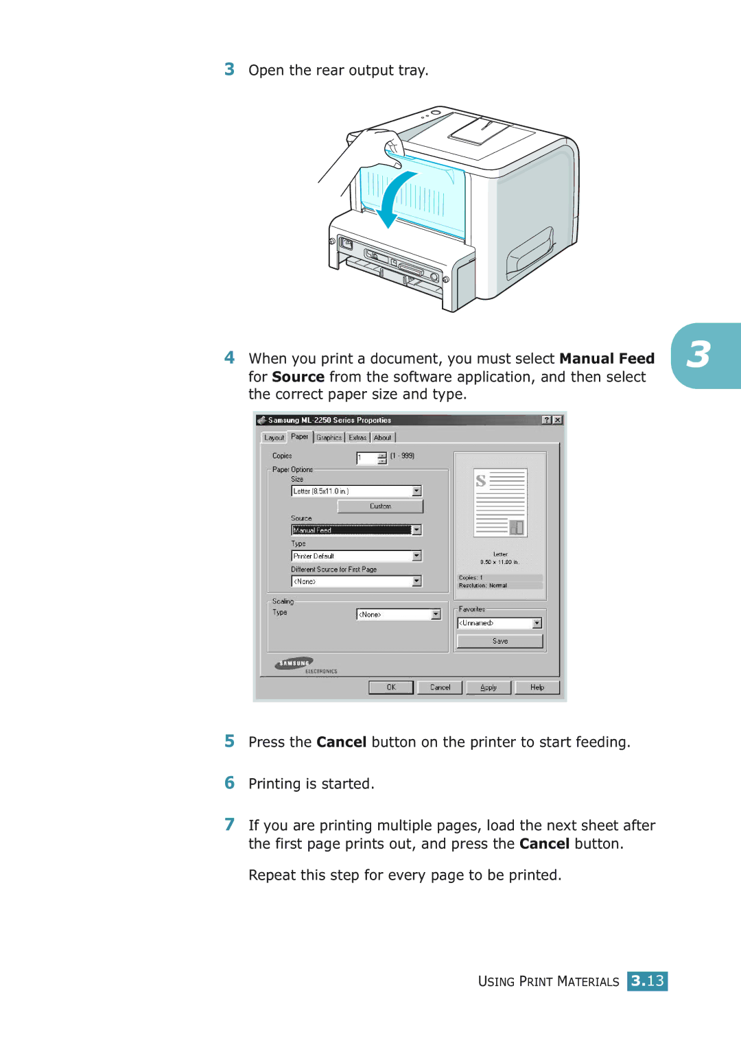 Samsung ML-2251NP manual Repeat this step for every page to be printed 