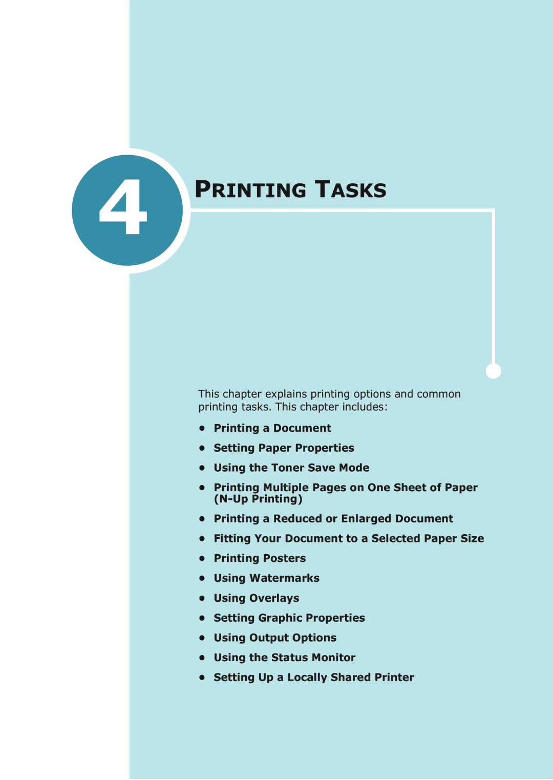 Samsung ML-2251NP manual Printing Tasks 