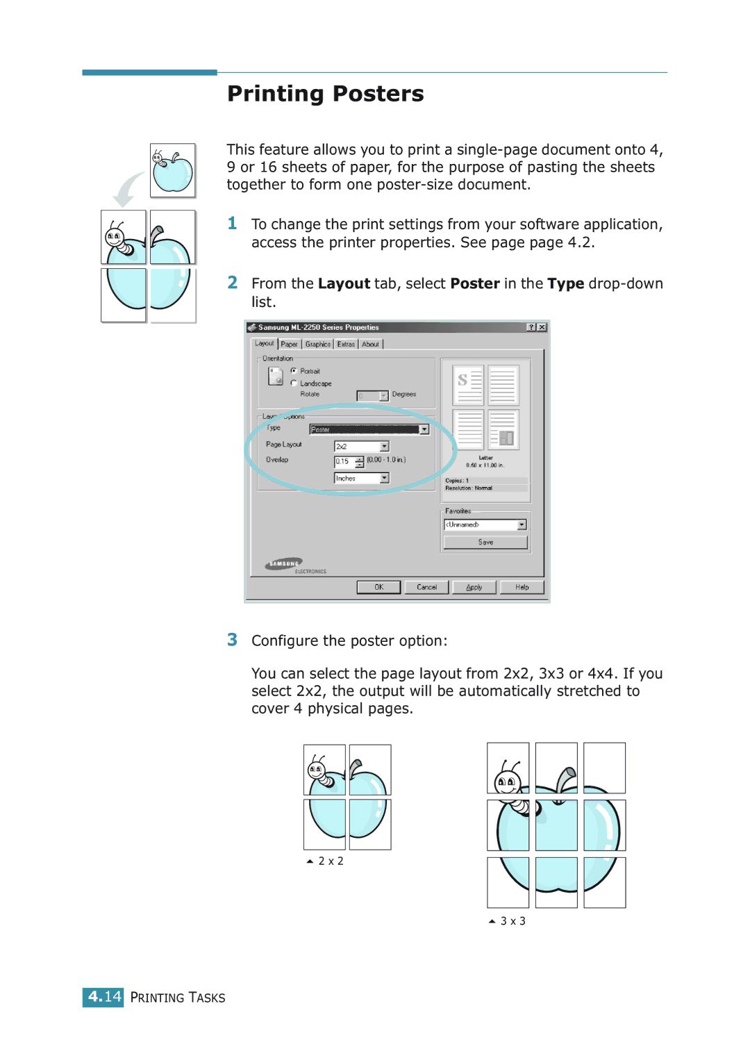 Samsung ML-2251NP manual Printing Posters 