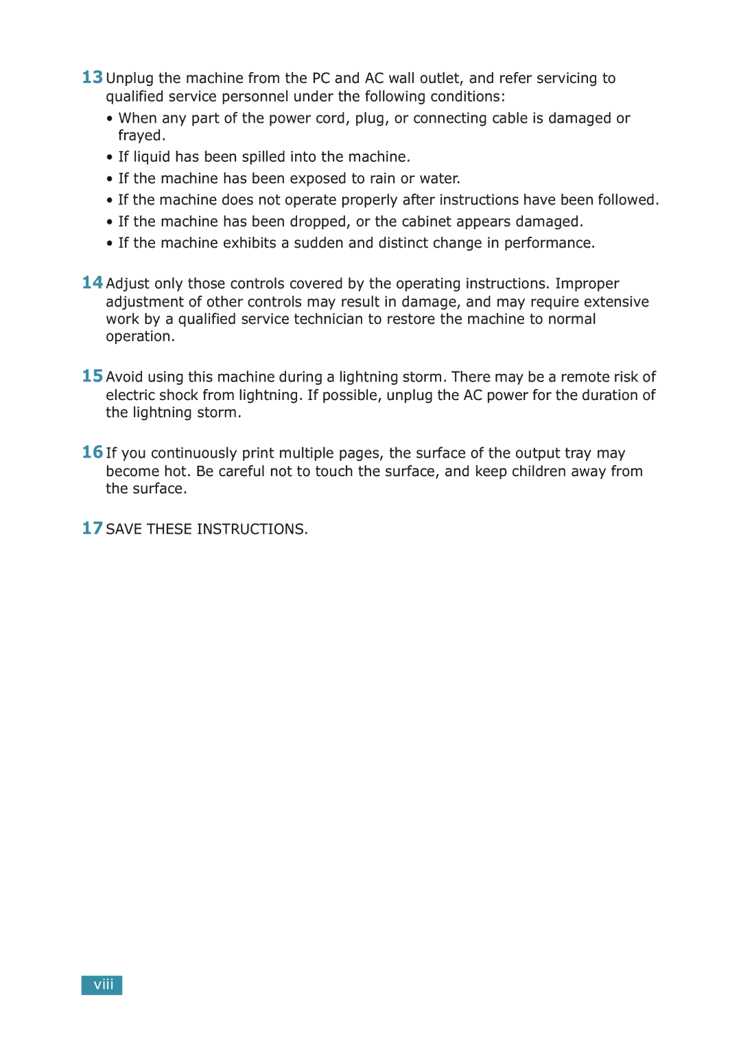 Samsung ML-2251NP manual 17SAVE These Instructions 