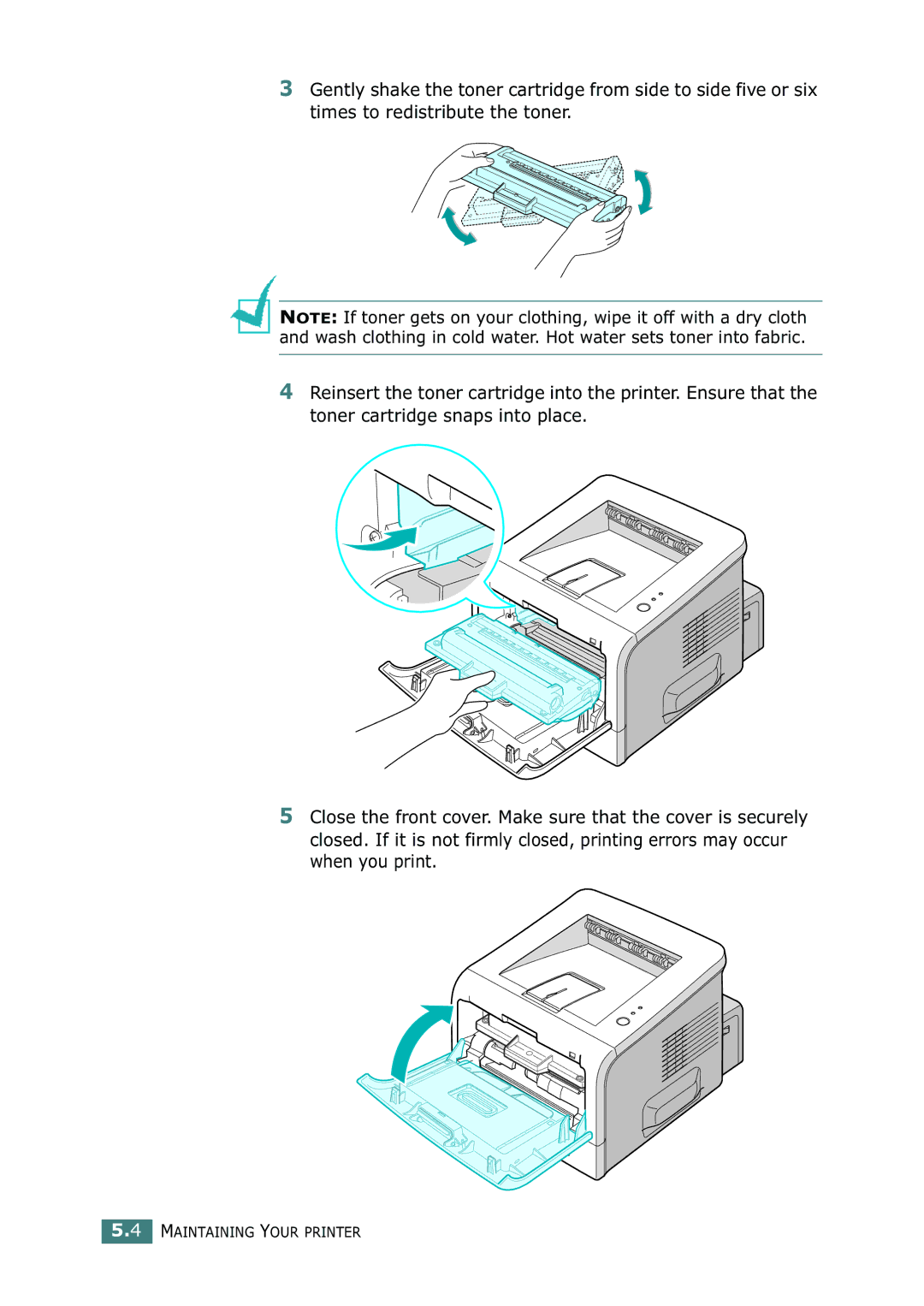 Samsung ML-2252W, ML-2251N, ML-2250 manual Maintaining Your Printer 