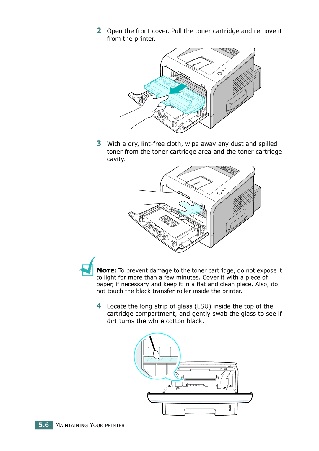 Samsung ML-2250, ML-2252W, ML-2251N manual Maintaining Your Printer 