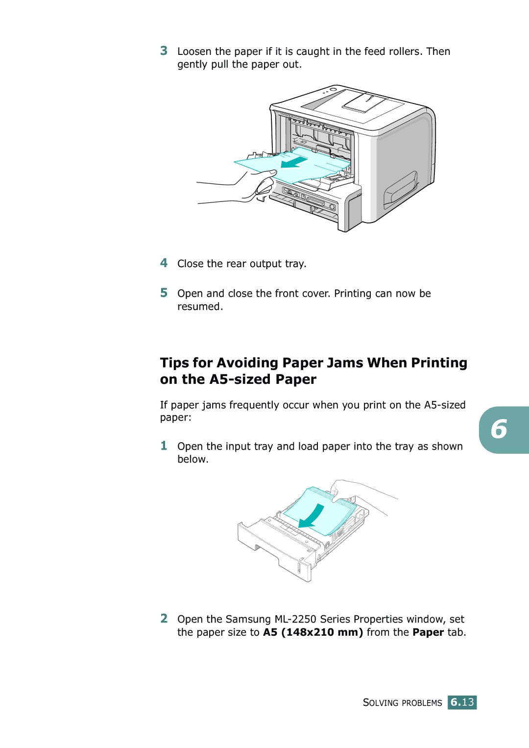 Samsung ML-2251N, ML-2252W, ML-2250 manual Solving Problems 