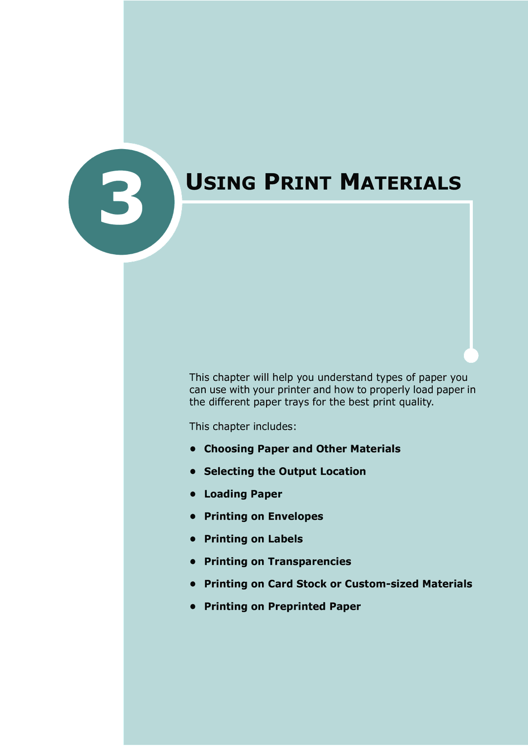 Samsung ML-2251N, ML-2252W, ML-2250 manual Using Print Materials 