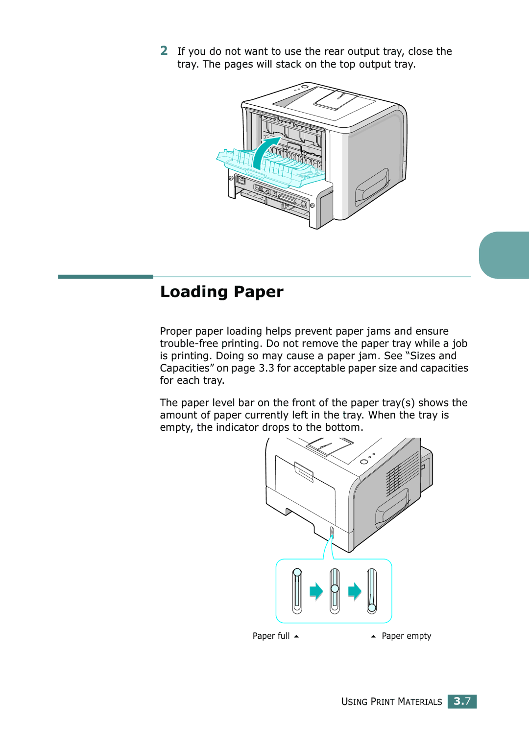 Samsung ML-2251N, ML-2252W, ML-2250 manual Paper full 