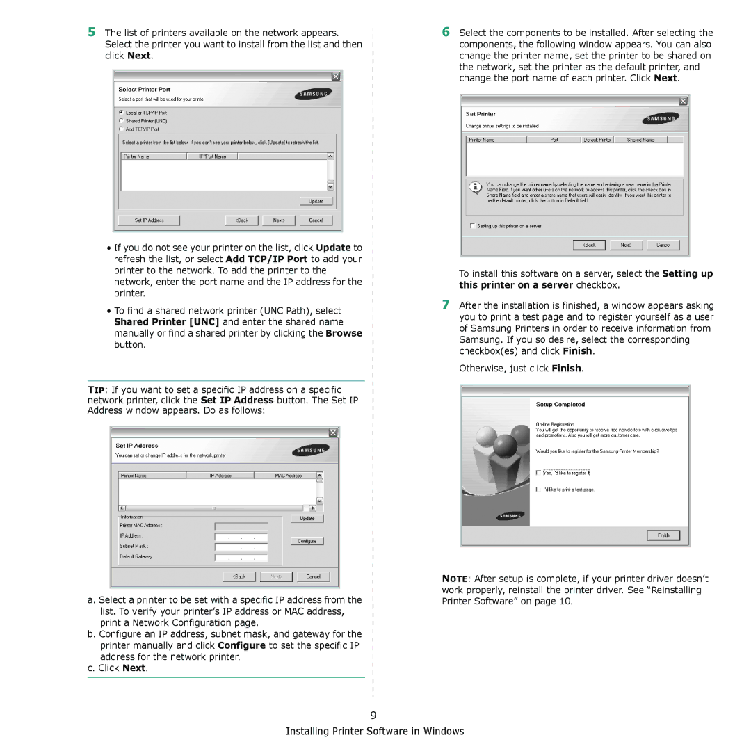 Samsung ML-2570, ML-2510 manual Installing Printer Software in Windows 