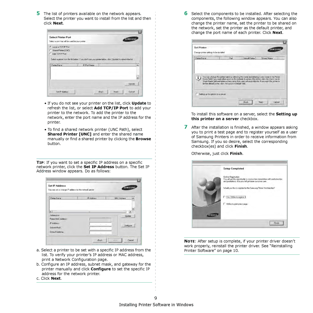 Samsung ML-2510 Series manual Installing Printer Software in Windows 