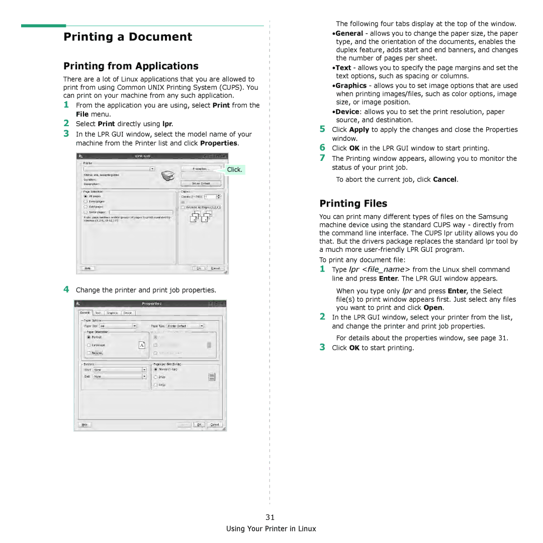 Samsung ML-2510 Series manual Printing from Applications, Printing Files, File menu 