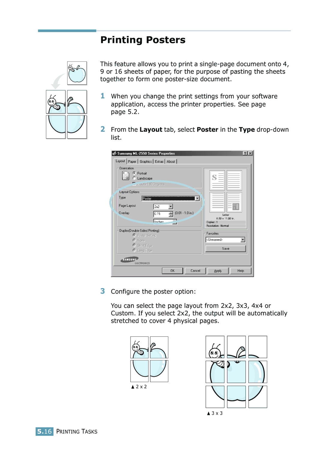 Samsung ML-2550 Series manual Printing Posters 