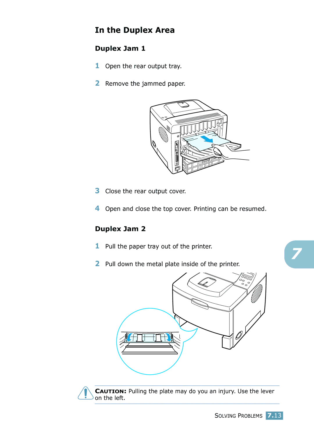 Samsung ML-2550 Series manual Duplex Area, Duplex Jam 