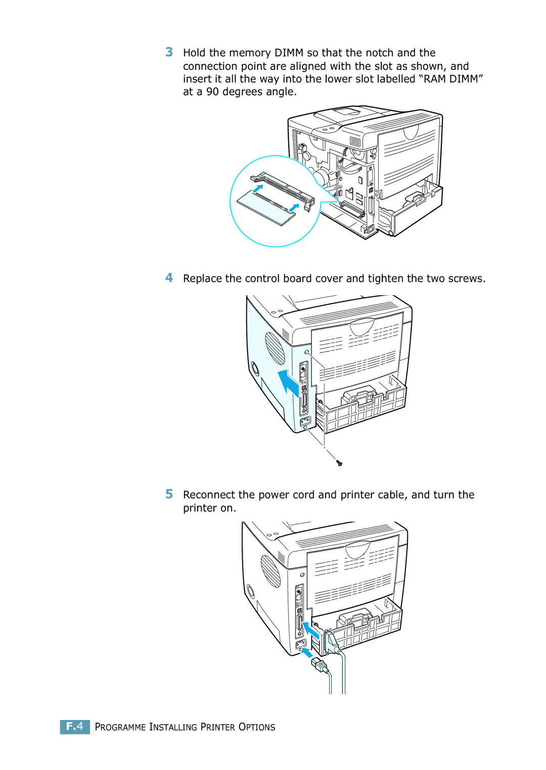 Samsung ML-2550 Series manual Programme Installing Printer Options 