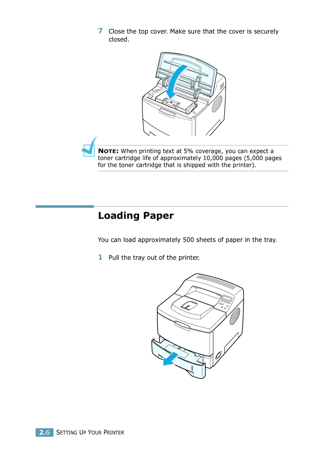 Samsung ML-2550 Series manual Loading Paper 