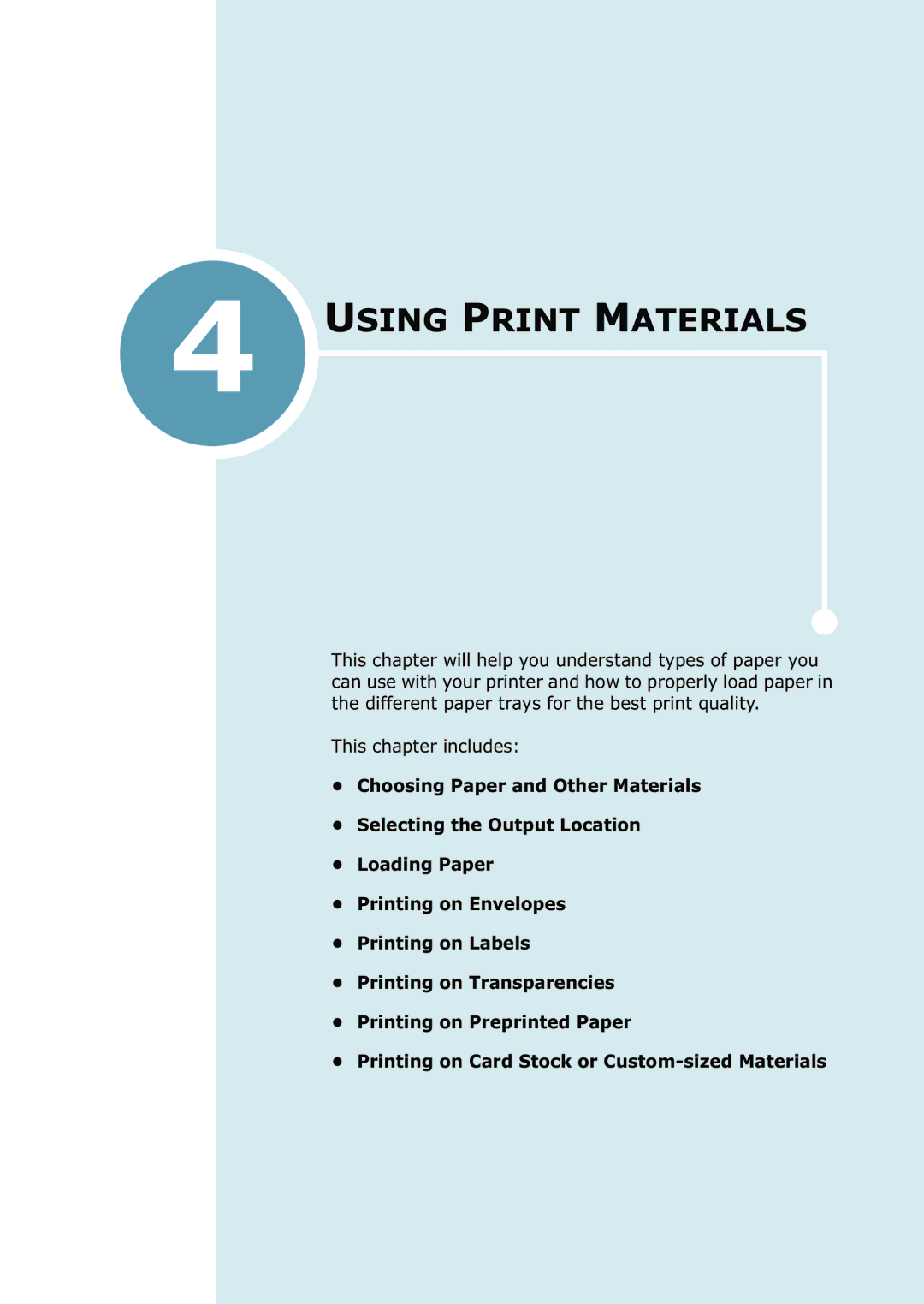 Samsung ML-2550 Series manual Using Print Materials 