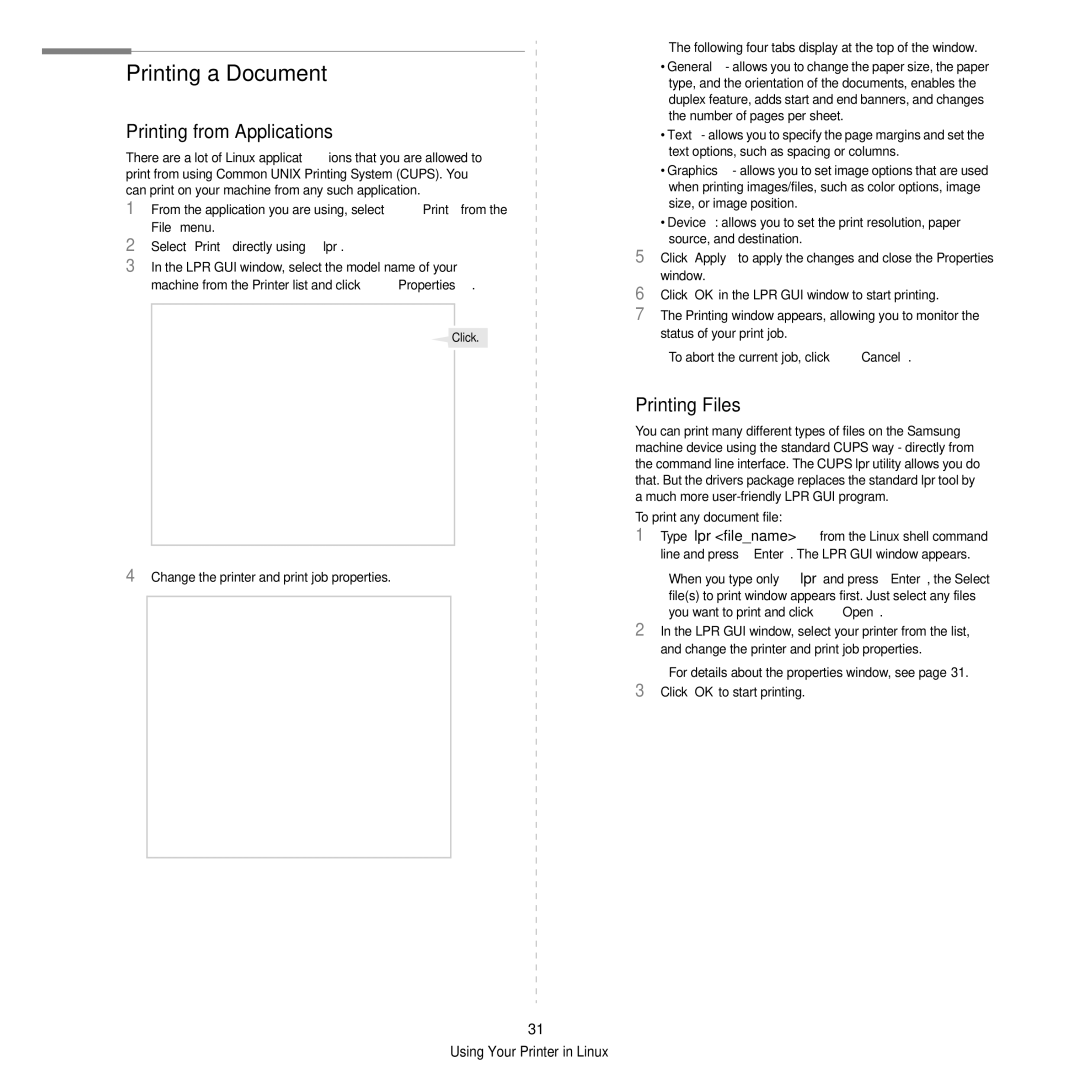 Samsung ML-2850D manual Printing from Applications, Printing Files, File menu 