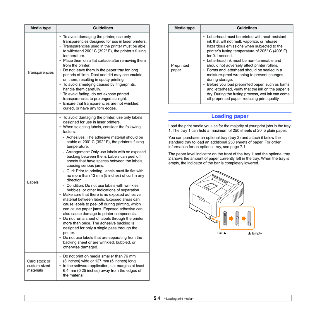 Samsung ML-3050 manual Loading paper 