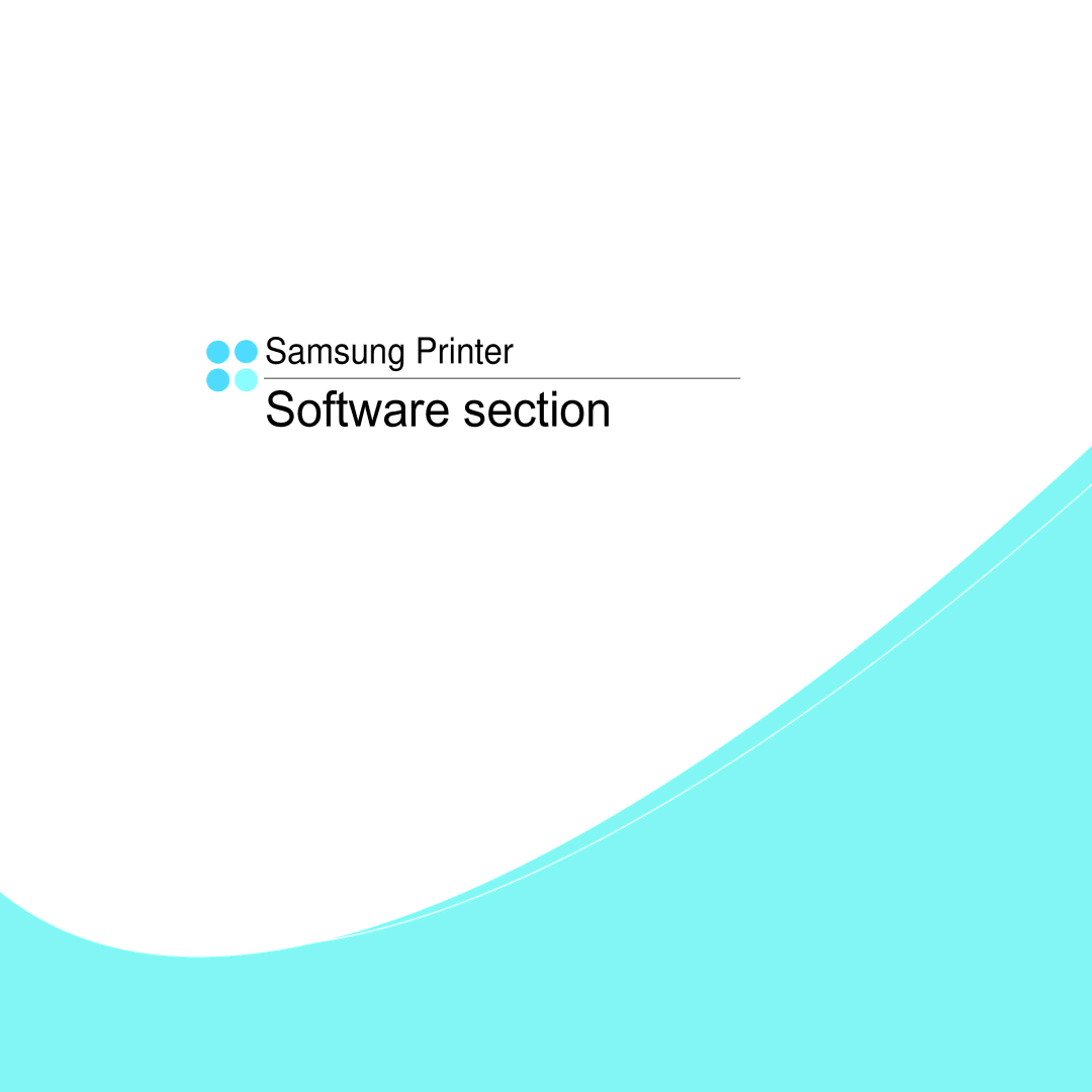 Samsung ML-3050 manual Software section 