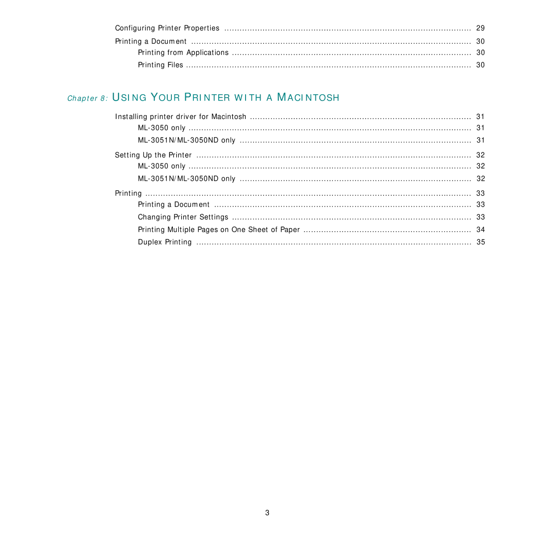 Samsung ML-3051ND manual Using Your Printer with a Macintosh 