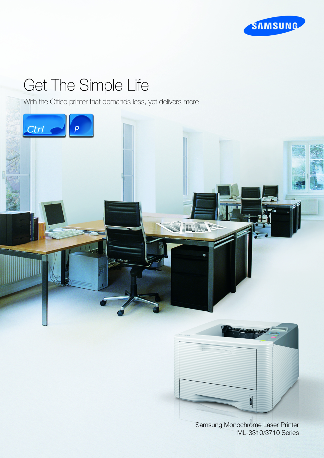 Samsung manual Samsung Monochrome Laser Printer ML-3310/3710 Series, Get The Simple Life 